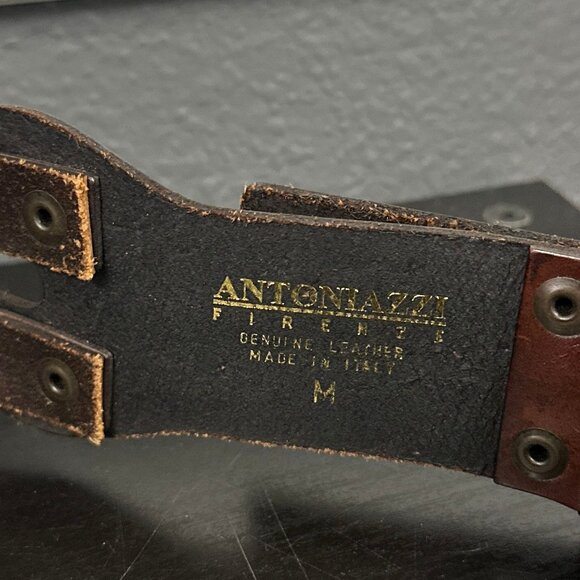 Antoniazzi Brown Leather Thick Woven Belt Statement Weave Womens Size Medium - Picture 5 of 10